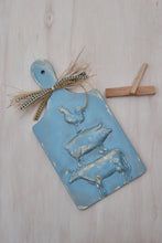 Load image into Gallery viewer, "Country Azure" - Blue Farmhouse Deco Cutting Board