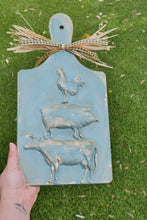 Load image into Gallery viewer, "Country Azure" - Blue Farmhouse Deco Cutting Board