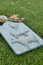 Load image into Gallery viewer, "Country Azure" - Blue Farmhouse Deco Cutting Board