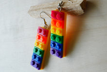 Load image into Gallery viewer, Rainbow Lego Earrings