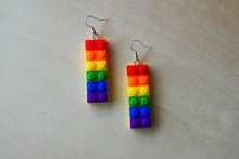 Load image into Gallery viewer, Rainbow Lego Earrings