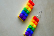 Load image into Gallery viewer, Rainbow Lego Earrings