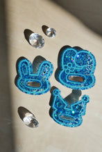 Load image into Gallery viewer, Glittery Blue Hair Pins