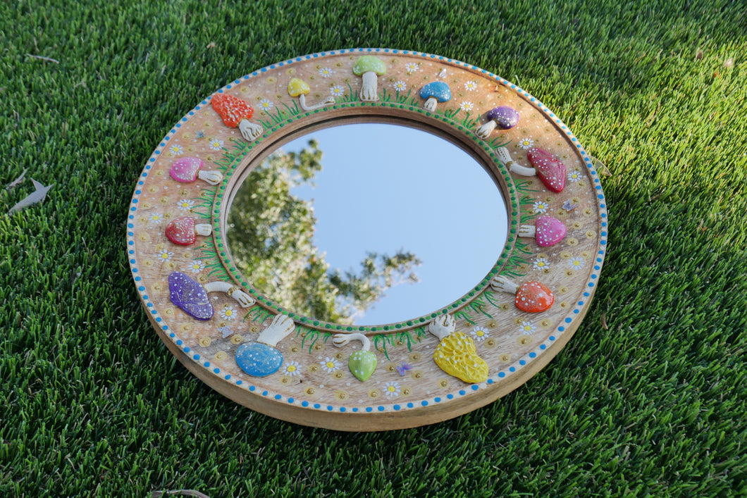 Mushroom Mirror Art Piece